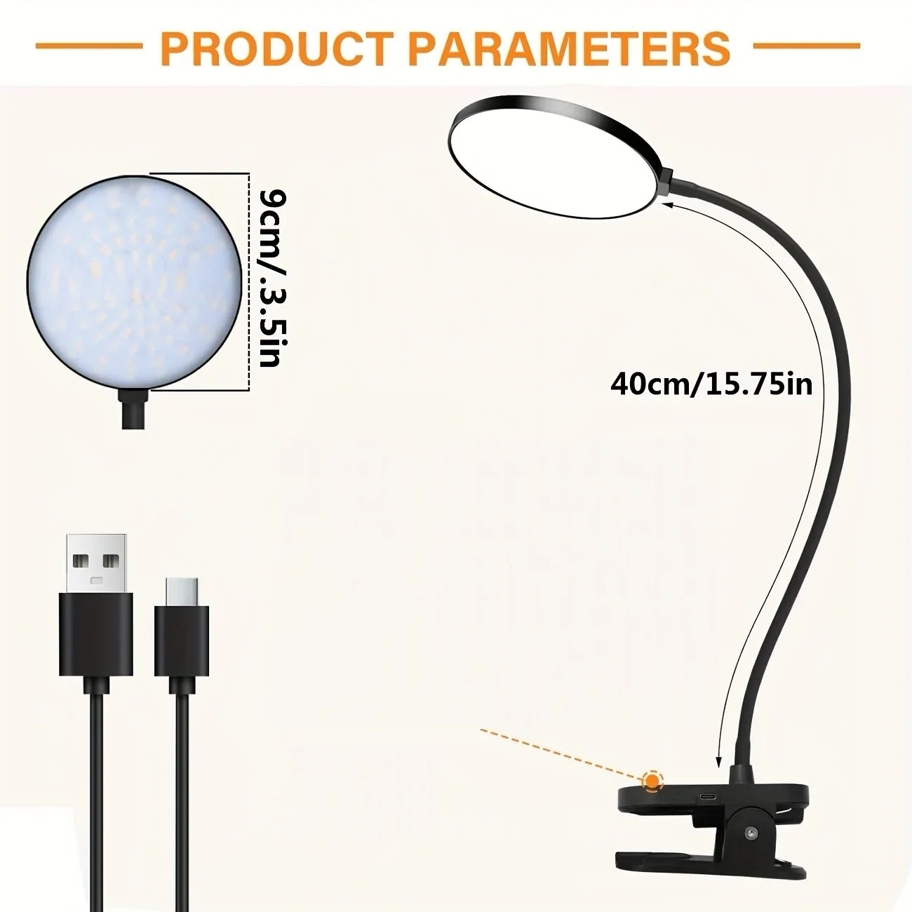 Clip-On Desk Lamp with 3.5-Inch LED Light