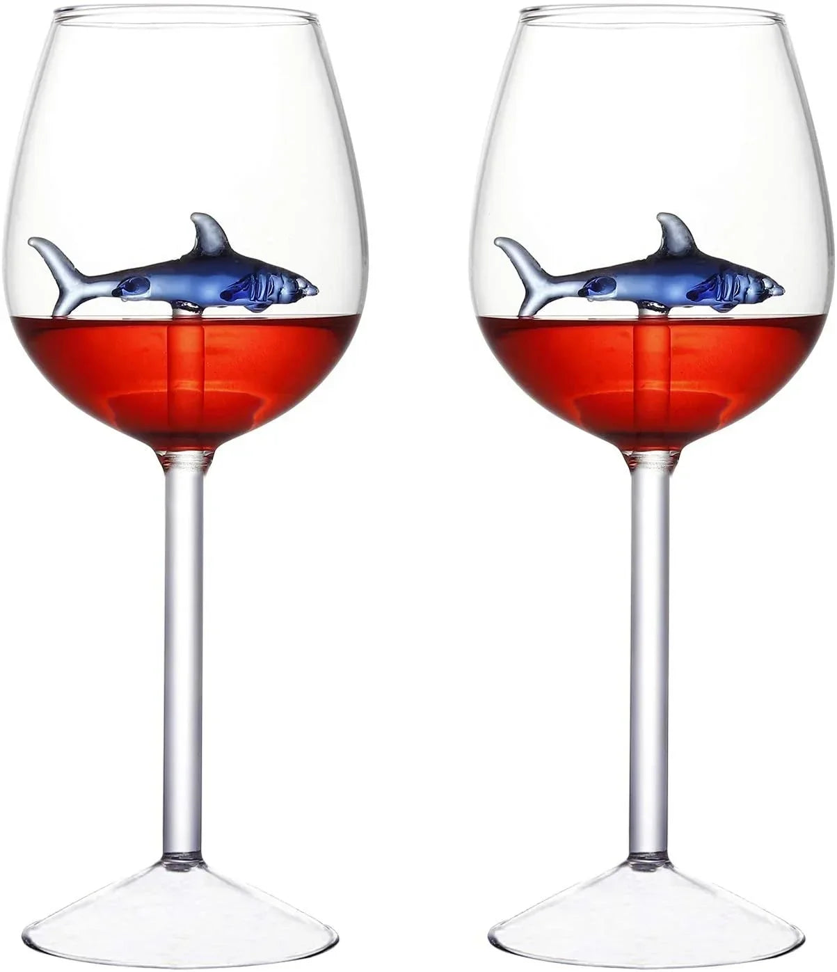 Whimsical Shark-Inspired Wine Glasses for All Celebrations