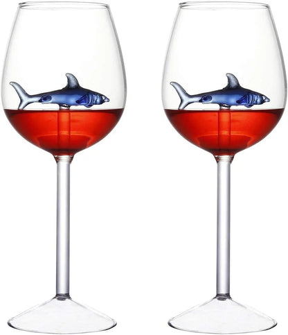 Whimsical Shark-Inspired Wine Glasses for All Celebrations