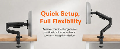 Tool-Free Adjustable Monitor Arm for Easy Setup