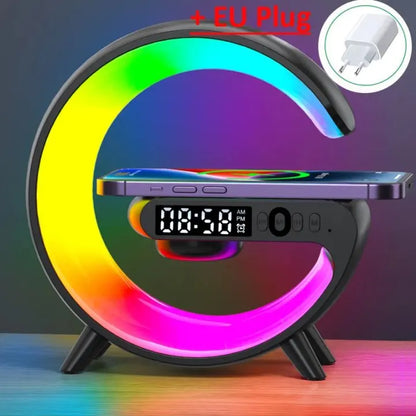 Wireless Charging Stand with RGB Alarm Clock Feature