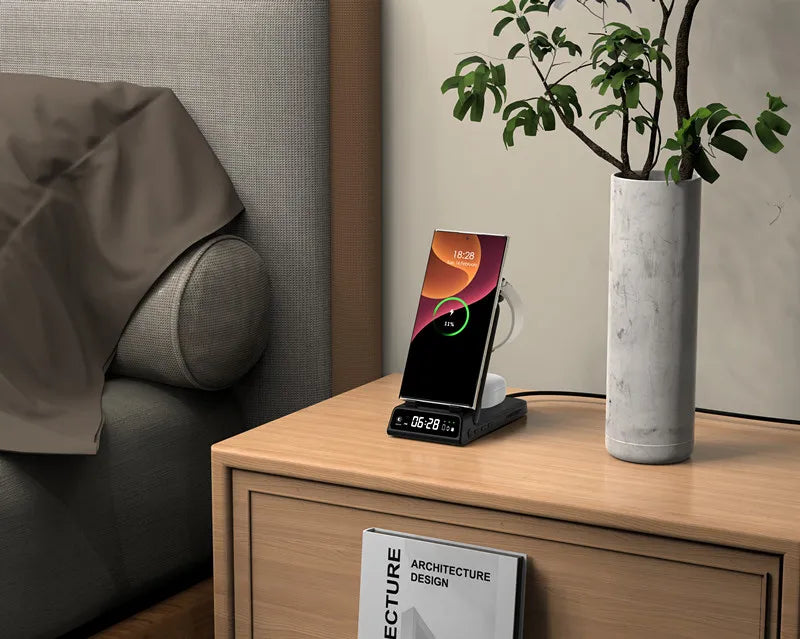 3-in-1 Wireless Charging Dock – Foldable Design for Devices