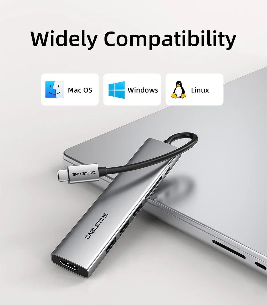 7-Port USB-C Hub with Multi-Function Connectivity