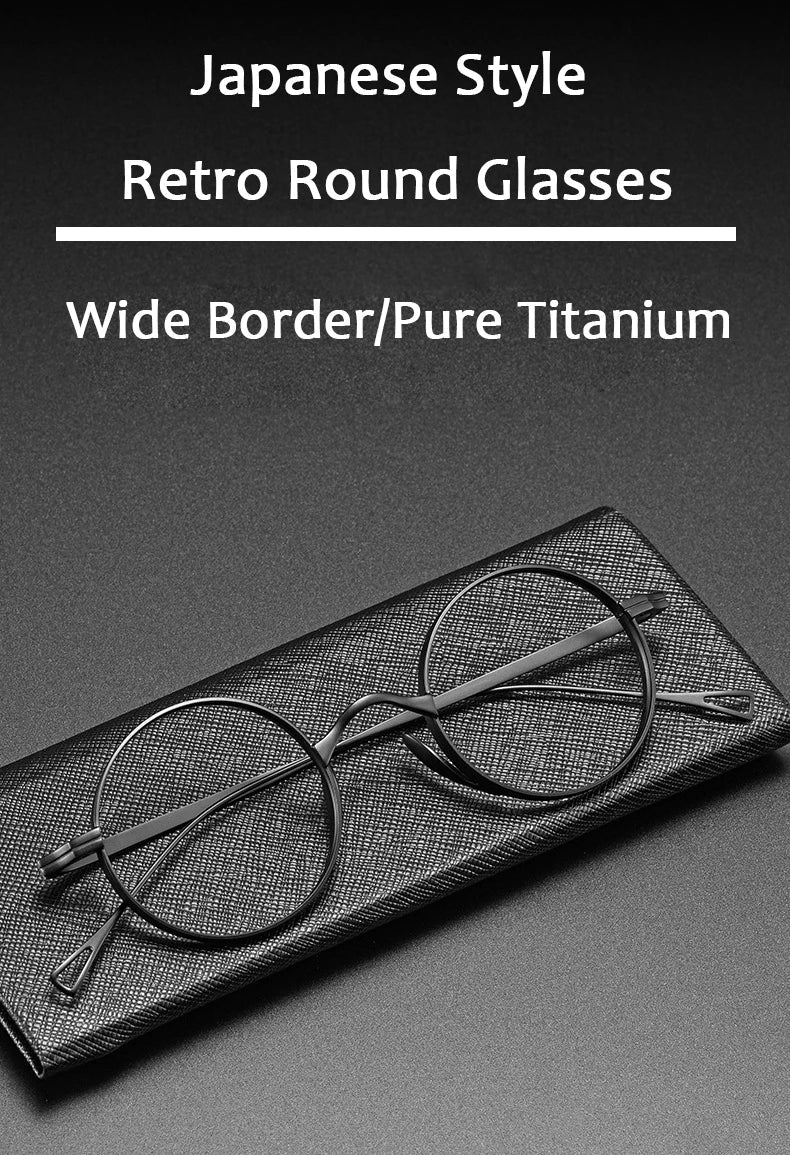 Round Retro Glasses with Titanium Frame