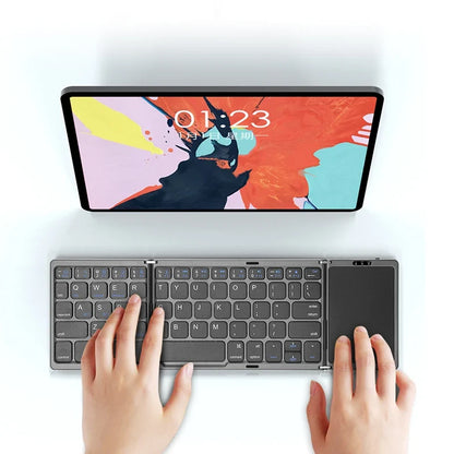 Compact Bluetooth Keyboard with Touchpad – Foldable Design