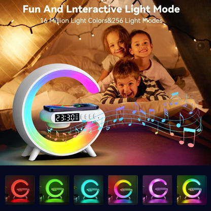 Wireless Charging Stand with RGB Alarm Clock Feature