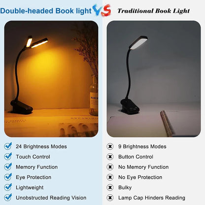 Book Light with 14 LEDs and Clip-On Design