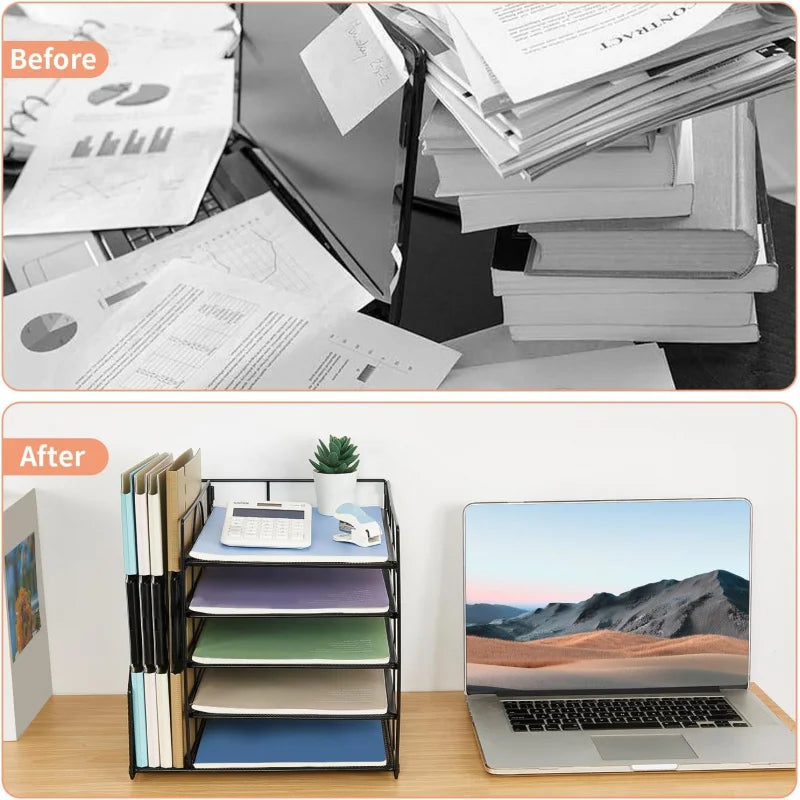 Desktop Organizer for Paper with 5 Tiers