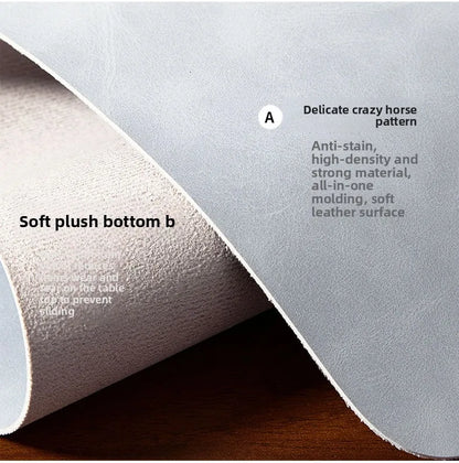 Desk Mat and Wrist Support Set in Leather
