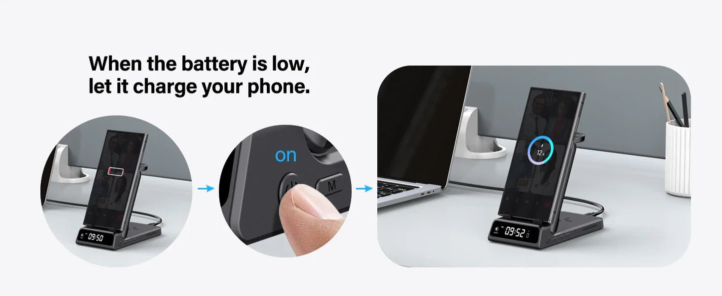 3-in-1 Wireless Charging Dock – Foldable Design for Devices