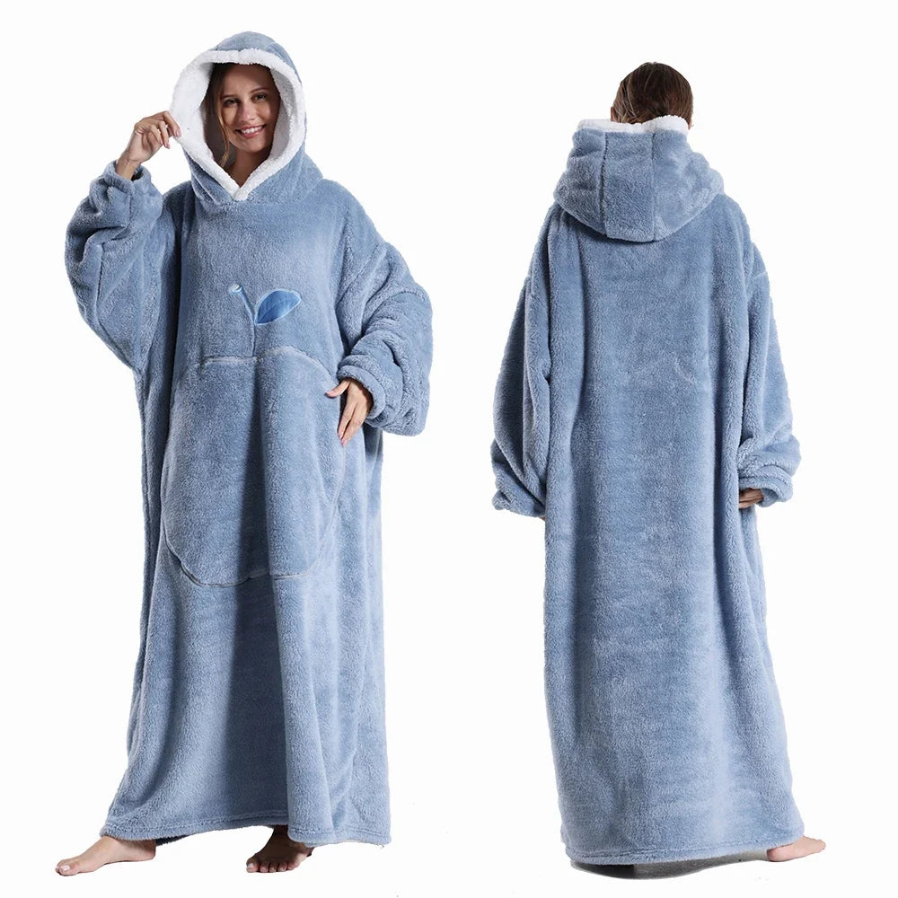 Extended Length Wearable Throw Blanket