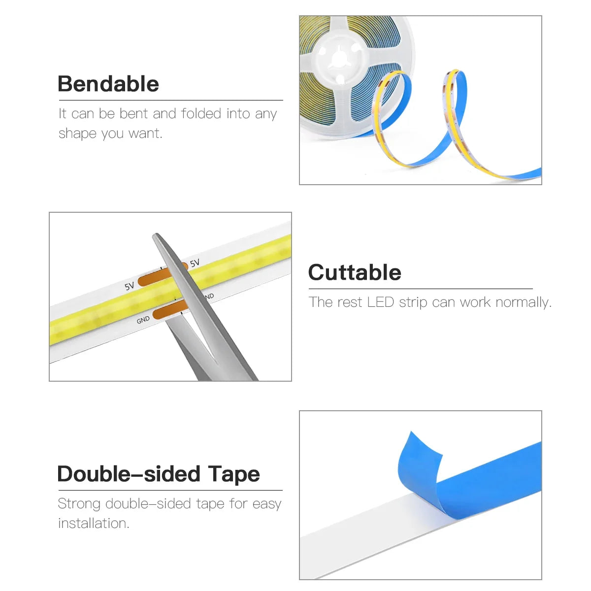 Desk Strip Light with COB LED and USB Connection
