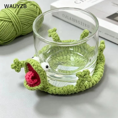 Lizard-Shaped Crochet Drink Coaster