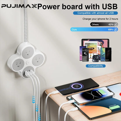 Multi-Outlet Power Strip with Braided Cable