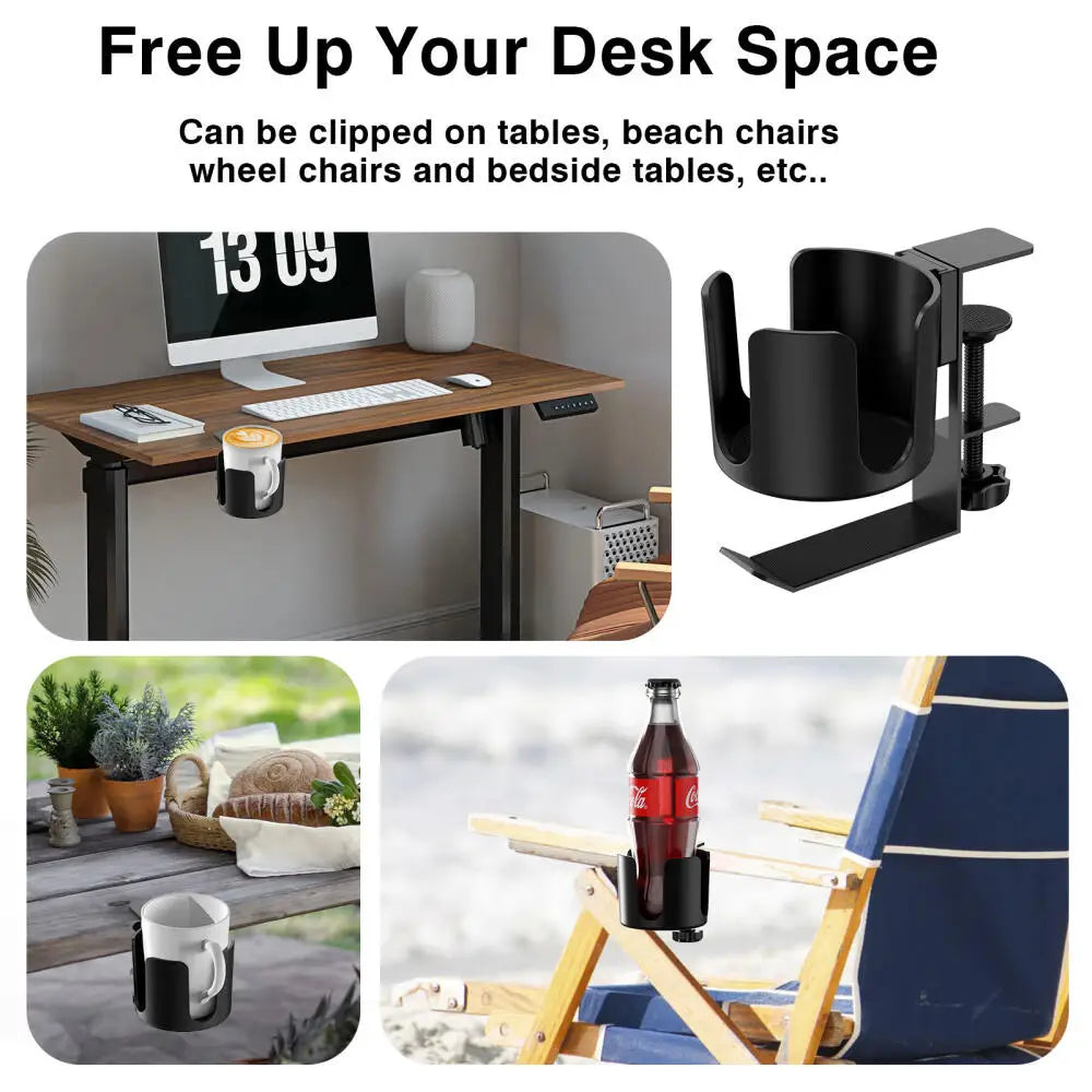 Spill-Proof Clamp Design Desk Cup Holder