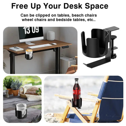 Spill-Proof Clamp Design Desk Cup Holder