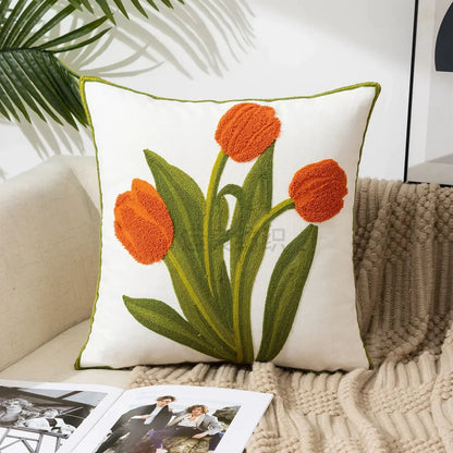 Chic Floral Cushion Cover – Elegant Decorative Pillow Case