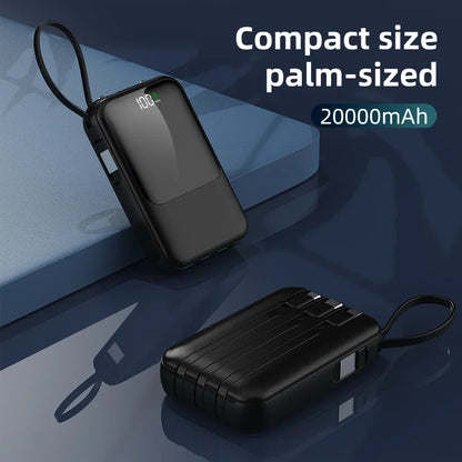 Power Bank with Integrated Cable – High Capacity Portable Charger