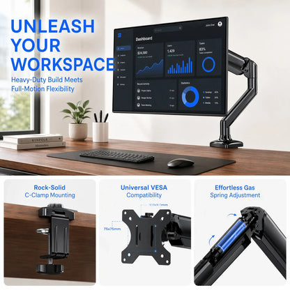 Gas Spring Monitor Arm for Adjustable Screen Positioning