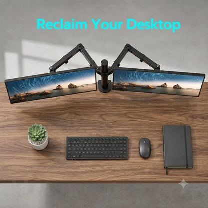 Heavy-Duty Dual Monitor Stand for Two Screens