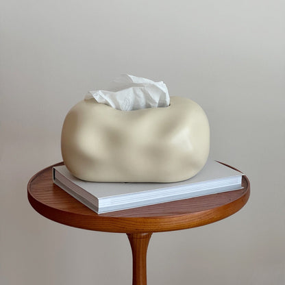 Elegant Cloud-Inspired Ceramic Tissue Organizer