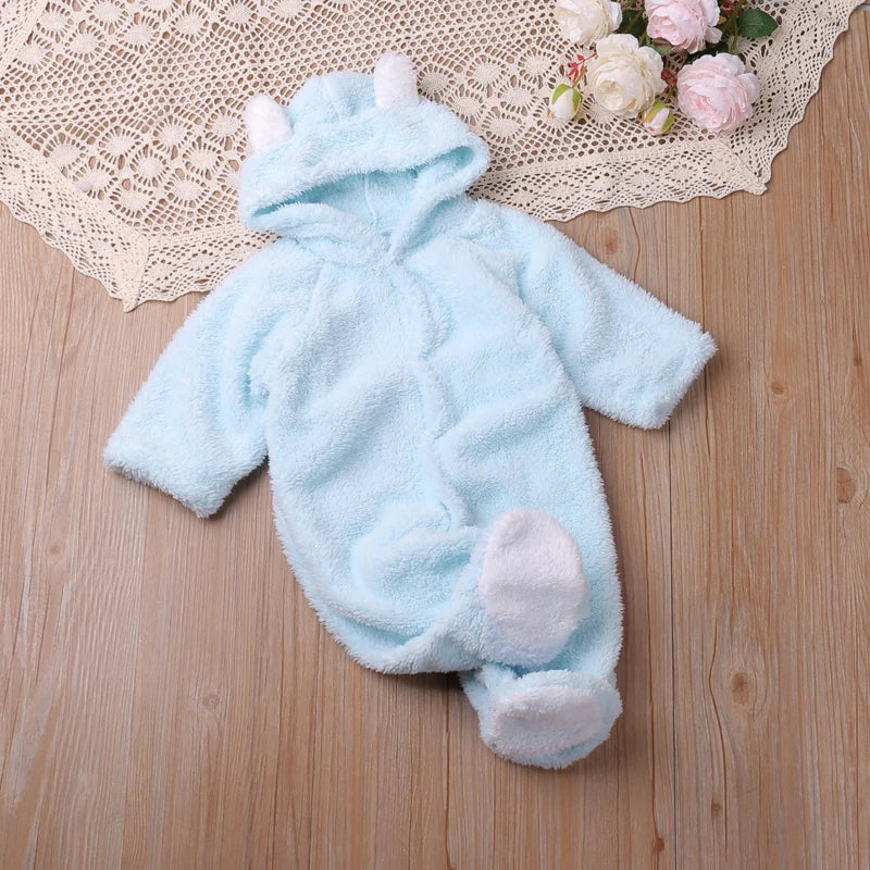 Adorable Baby Romper with Cartoon Bear Design