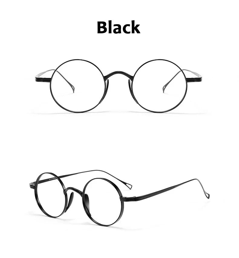 Round Retro Glasses with Titanium Frame