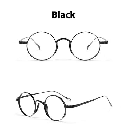 Round Retro Glasses with Titanium Frame