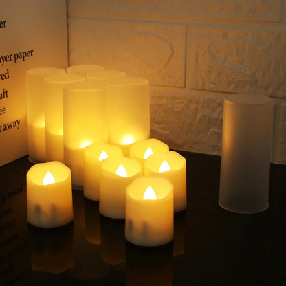 Set of 6 Rechargeable LED Candles with Timer Function