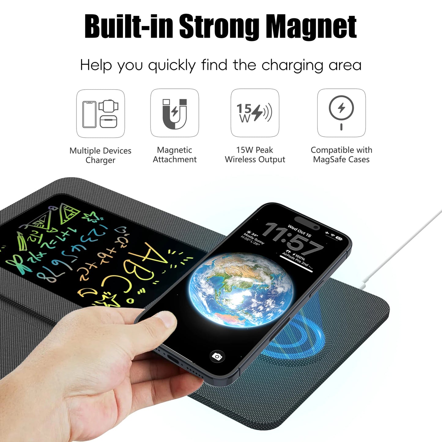 Writing Tablet and Foldable Mouse Pad with Charging Feature