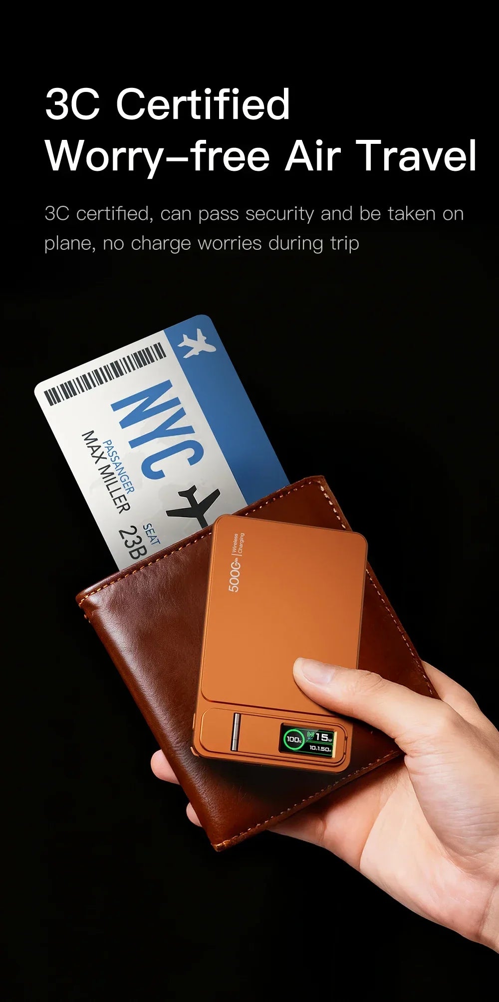 Portable Slim Power Bank with Magnetic Charging Feature