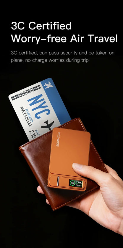 Portable Slim Power Bank with Magnetic Charging Feature