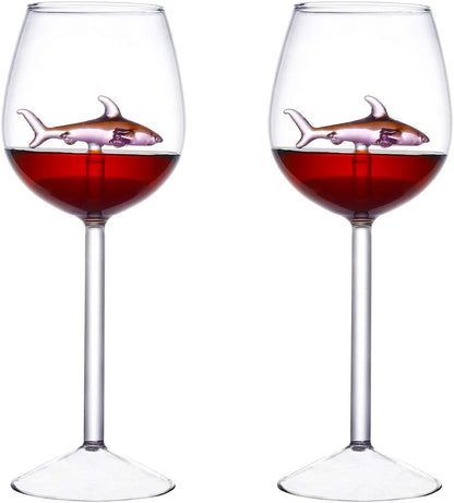 Whimsical Shark-Inspired Wine Glasses for All Celebrations