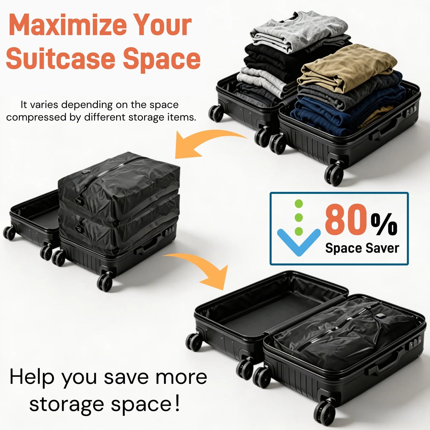 Vacuum Sealing Travel Bags with Electric Pump
