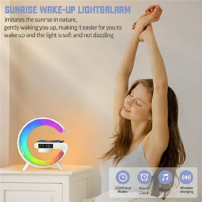 Wireless Charging Stand with RGB Alarm Clock Feature