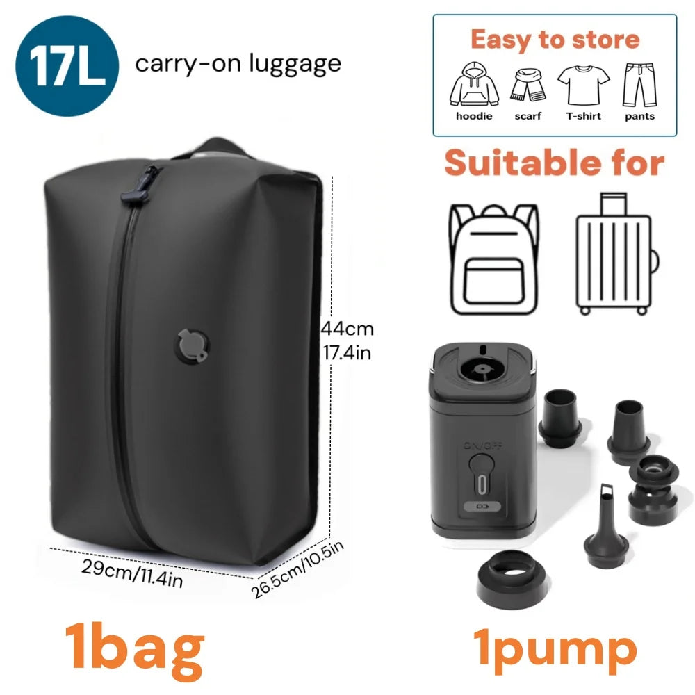 Vacuum Sealing Travel Bags with Electric Pump