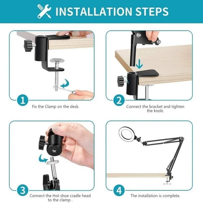 Phone Stand with Selfie Ring Light for Enhanced Photography
