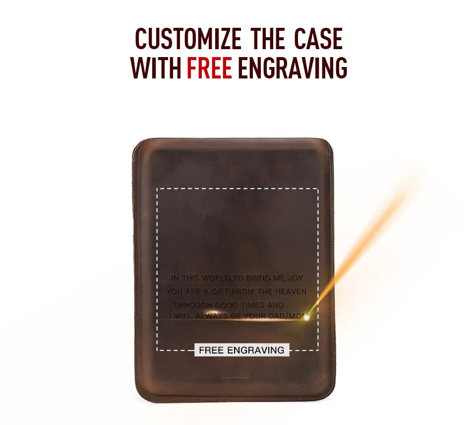 Genuine Leather Laptop Case with Modern Design