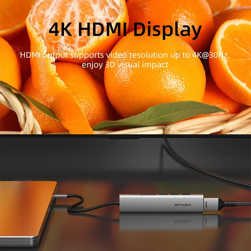 7-Port USB-C Hub with Multi-Function Connectivity