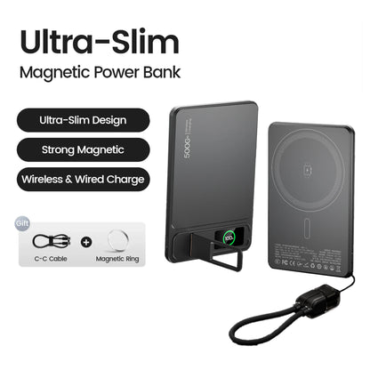 Portable Slim Power Bank with Magnetic Charging Feature