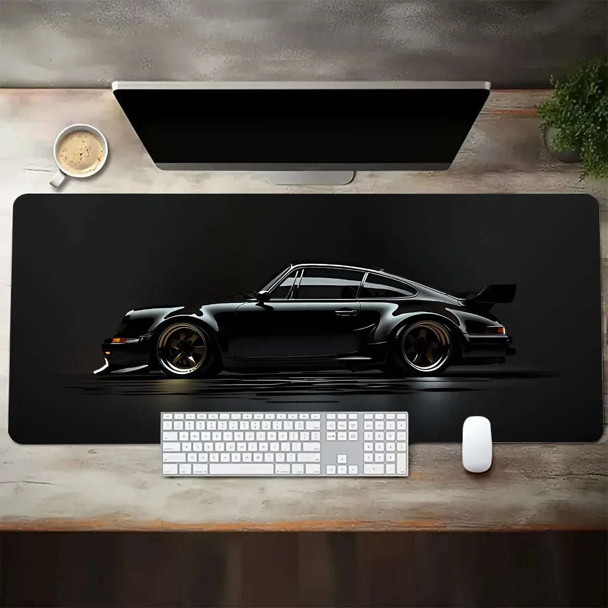 Large Gaming Mouse Pad Featuring Sports Car Graphic
