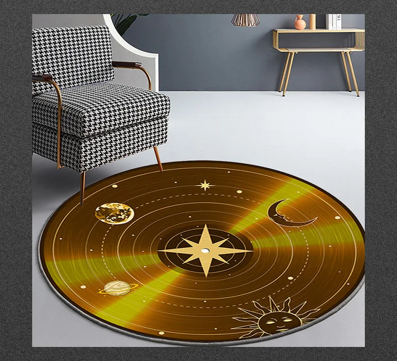 Round Decorative Area Rug for Game Room