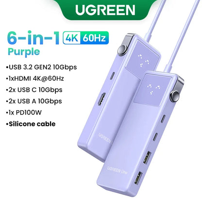 6-Port Docking Station with Multiple Connectivity Options