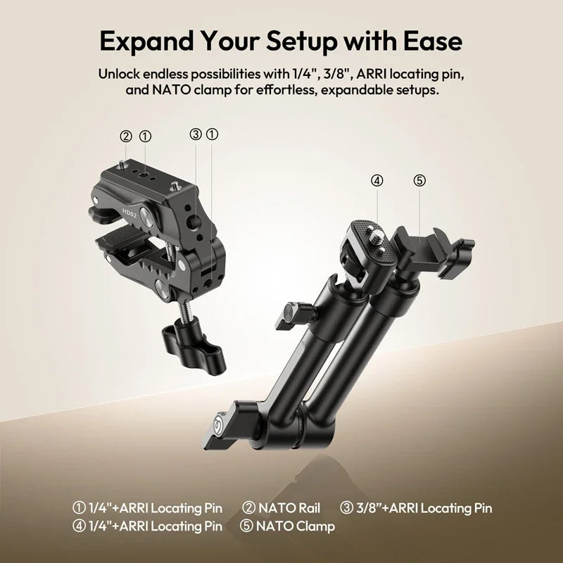 HD02 Adjustable Arm Kit for Cameras and Accessories