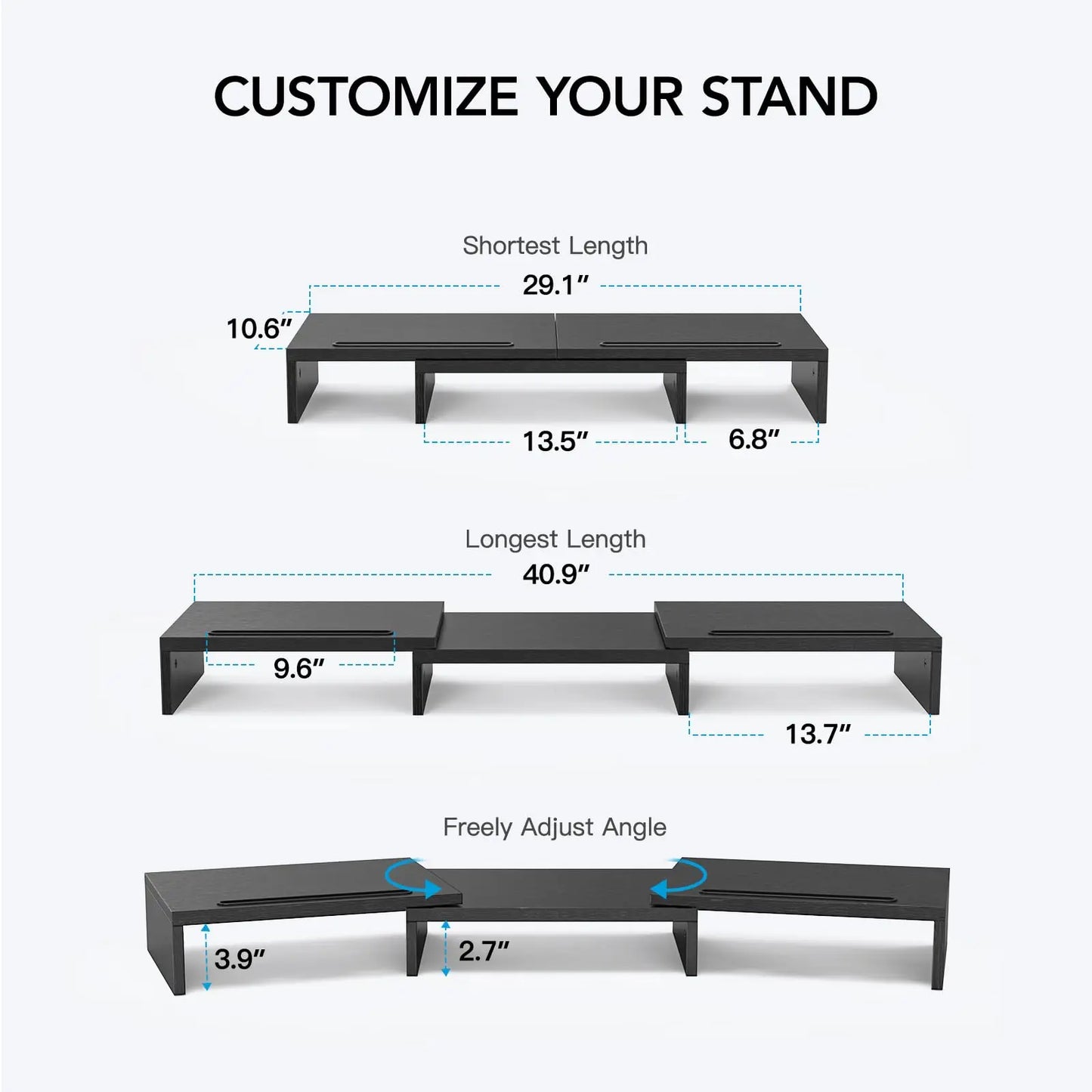 Riser for Dual Monitors - Adjustable Stand