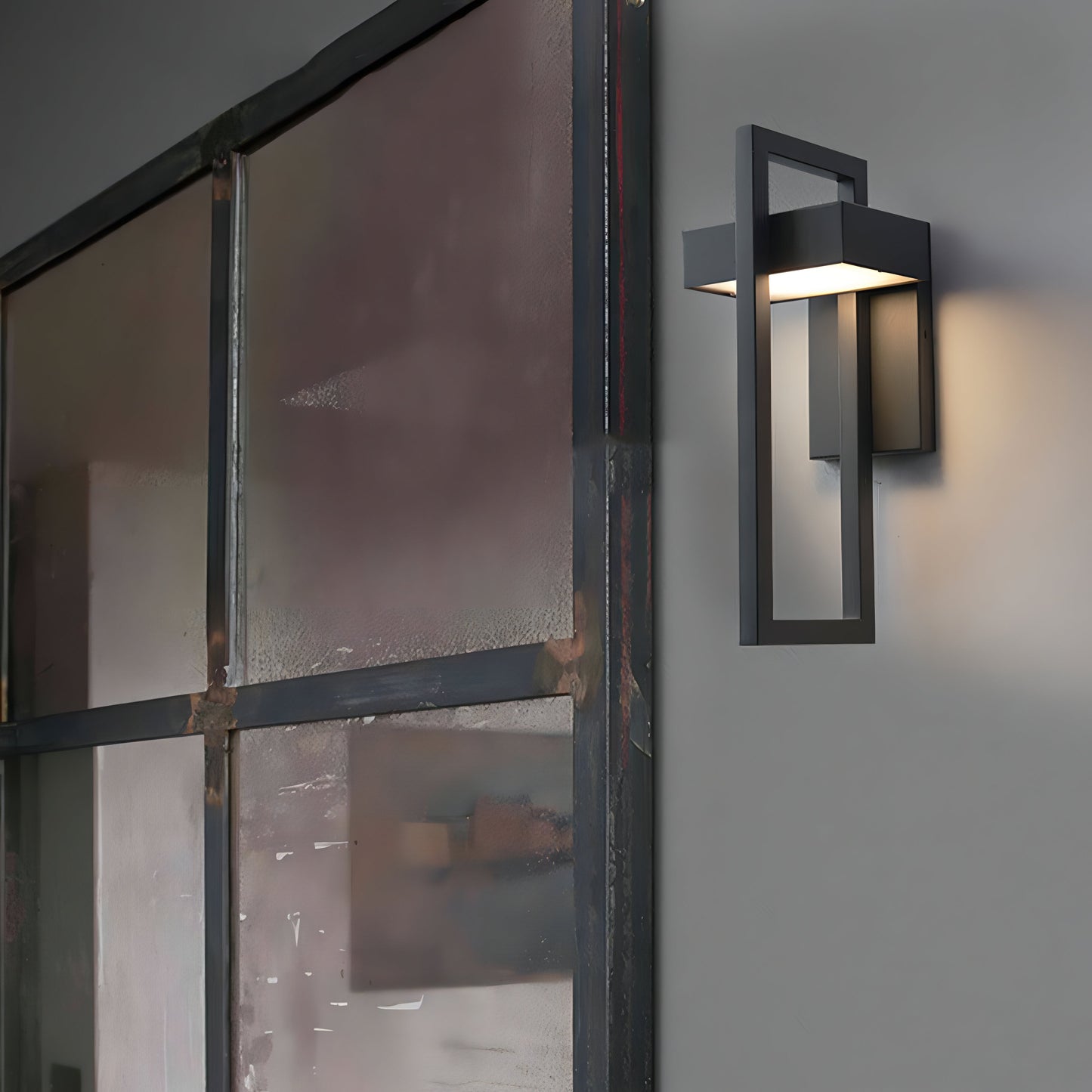Sleek Black Steel Outdoor Wall Lantern for Modern Spaces