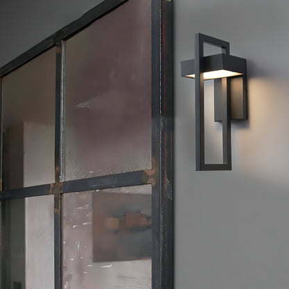 Sleek Black Steel Outdoor Wall Lantern for Modern Spaces