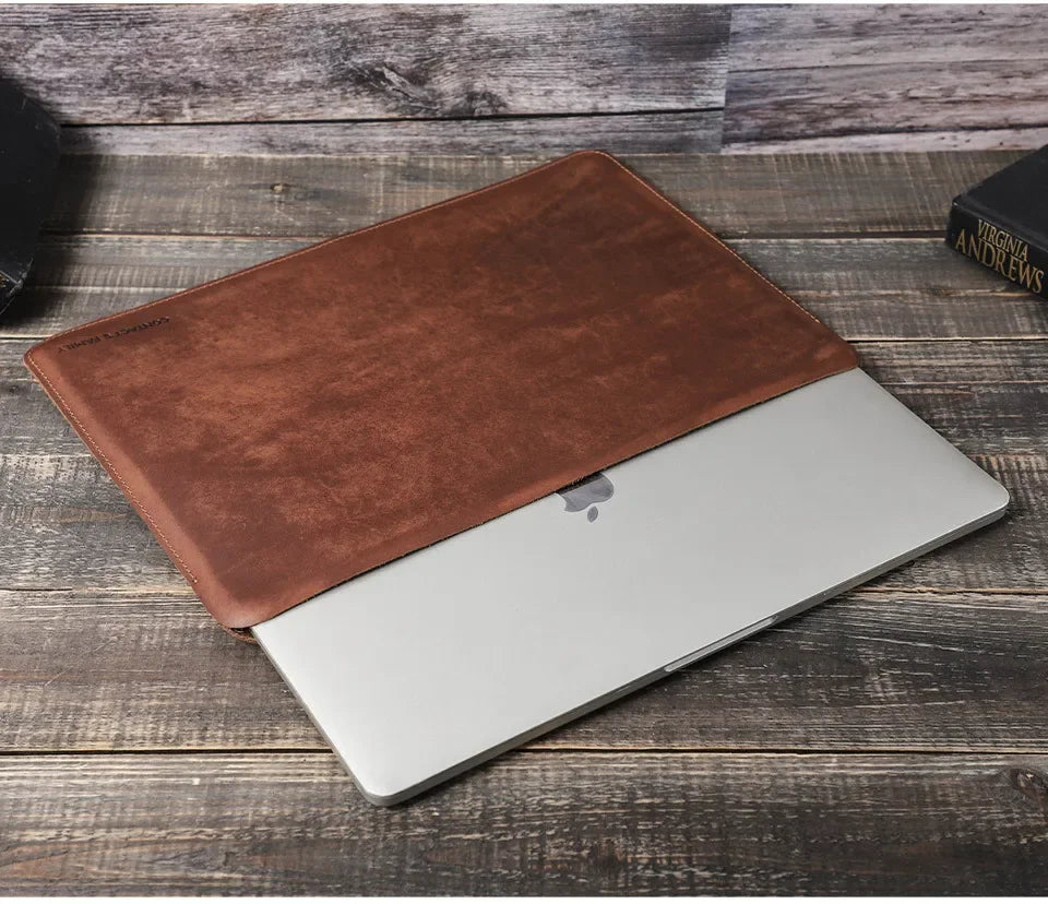 Authentic Leather Laptop Messenger Bag - Handcrafted Cowhide