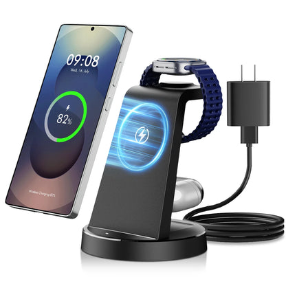 3-in-1 Wireless Charging Station with Magnetic FlexCharge Design