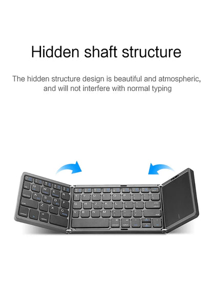 Compact Bluetooth Keyboard with Touchpad – Foldable Design